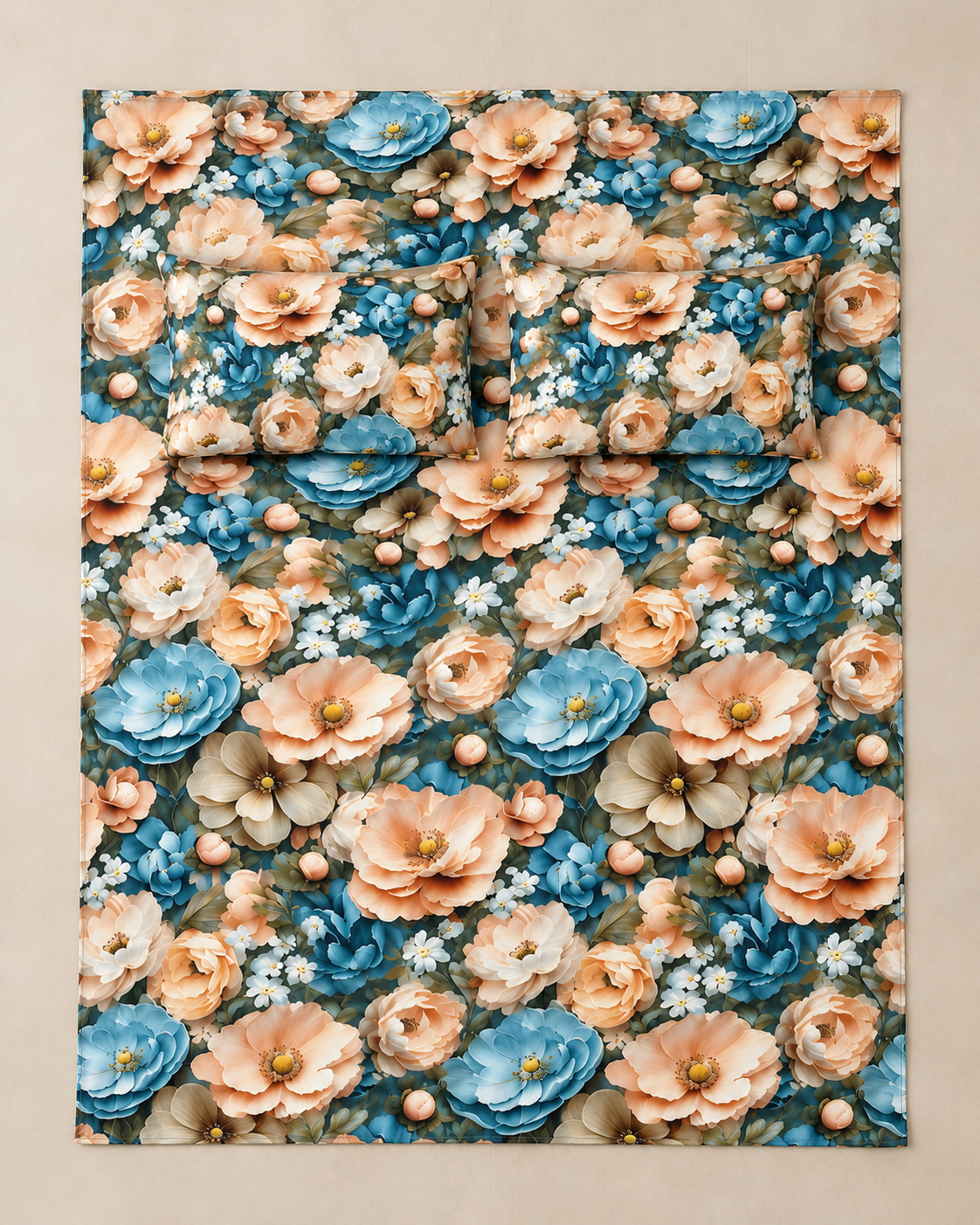 Apricot Dream | Ultra HD Digital Printed Bedsheets - 017