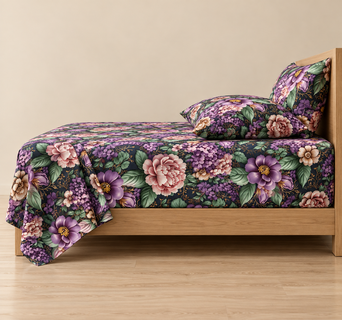 Midnight Garden | Ultra HD Digital Printed Bedsheets - 019