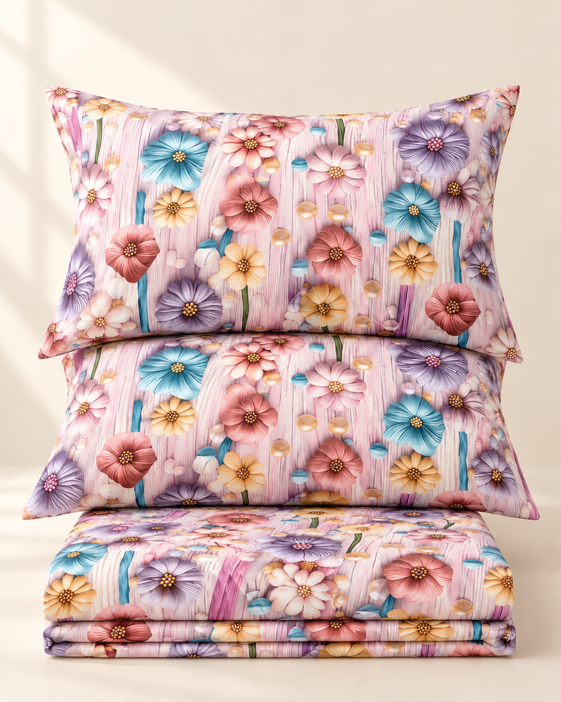 Pearl Blush | Ultra HD Digital Printed Bedsheets - 012
