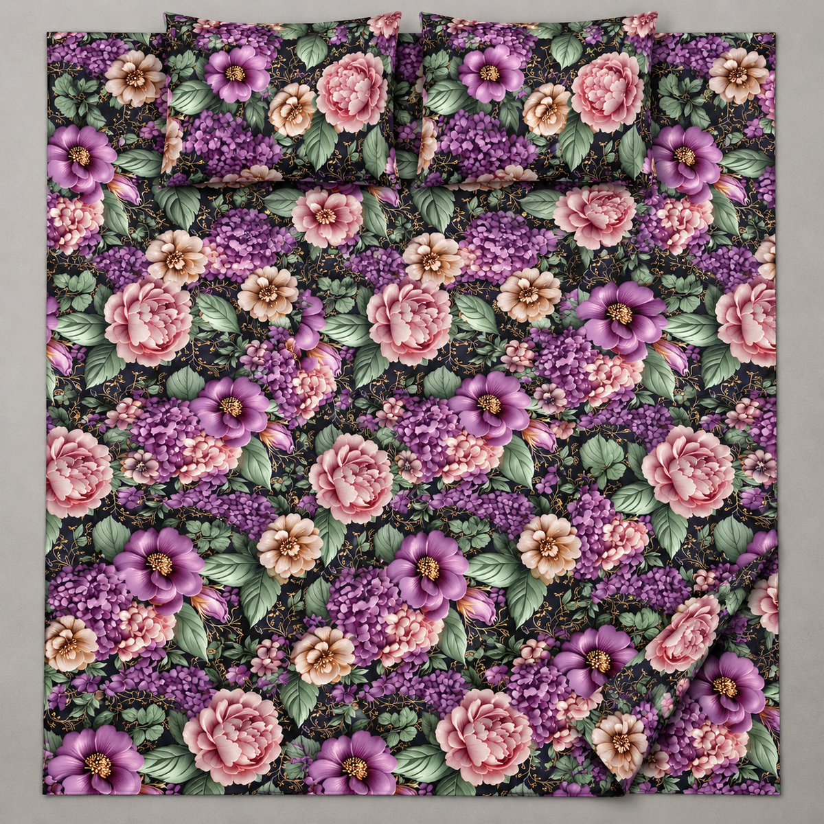 Midnight Garden | Ultra HD Digital Printed Bedsheets - 019