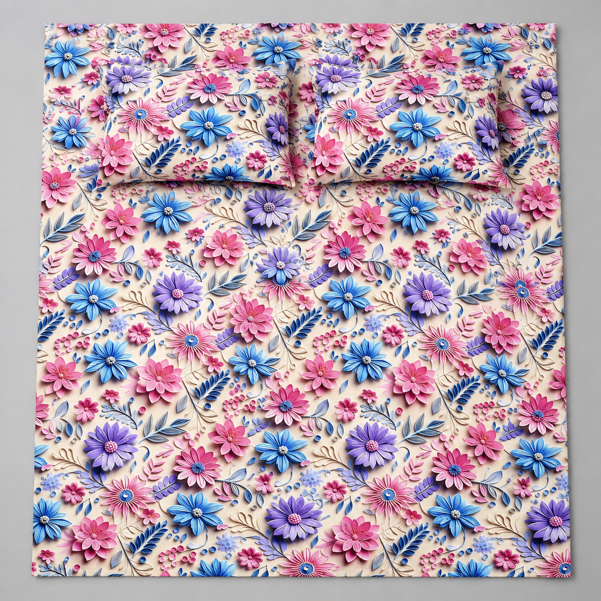 Blossom Haven | Ultra HD Digital Printed Bedsheets - 021
