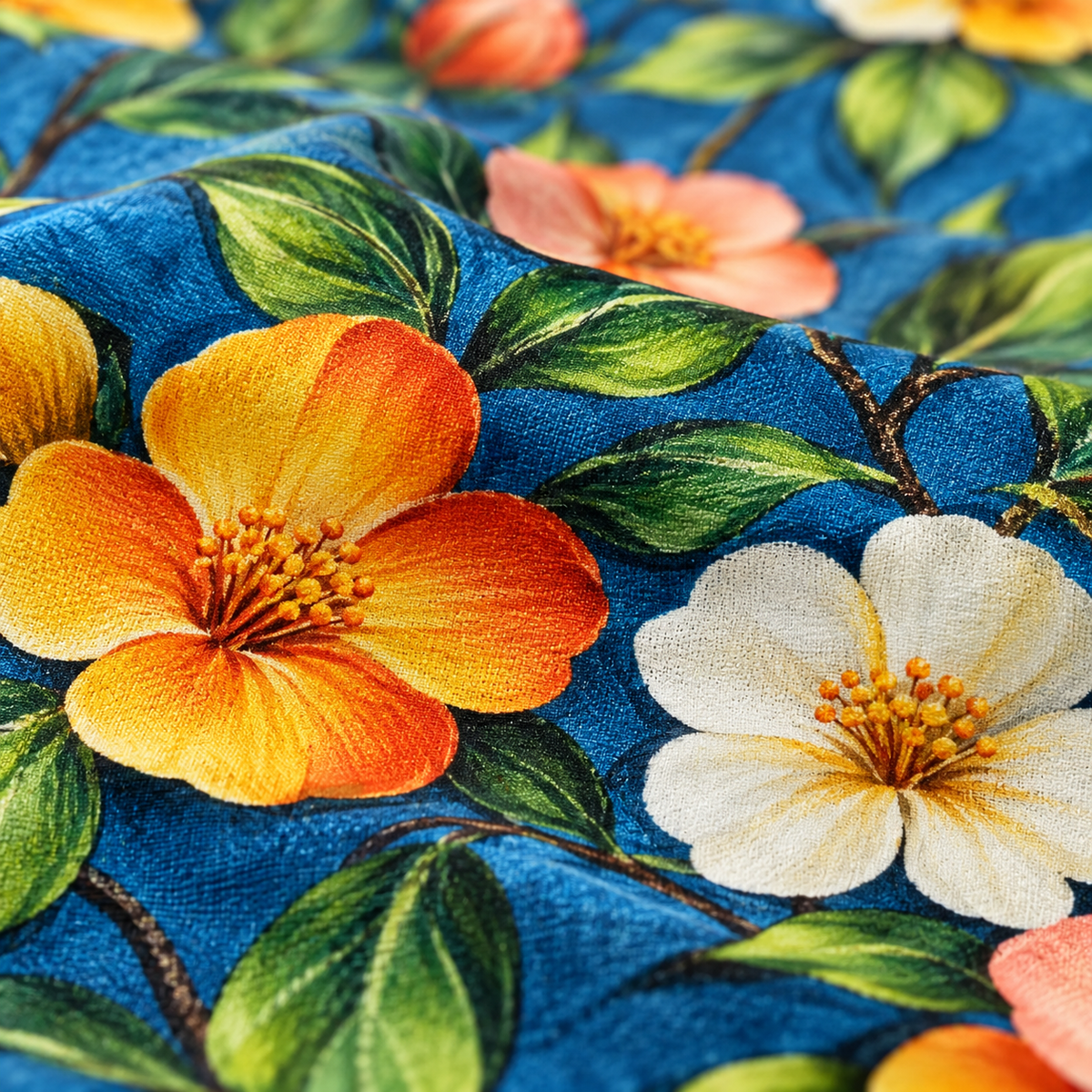 Citrus Bloom | Ultra HD Digital Printed Bedsheets - 018
