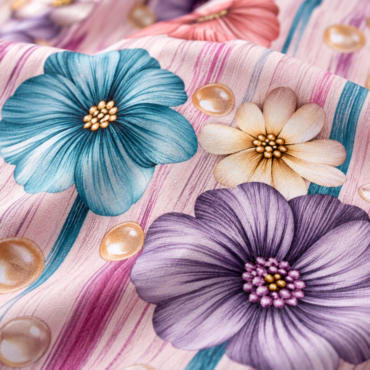 Pearl Blush | Ultra HD Digital Printed Bedsheets - 012