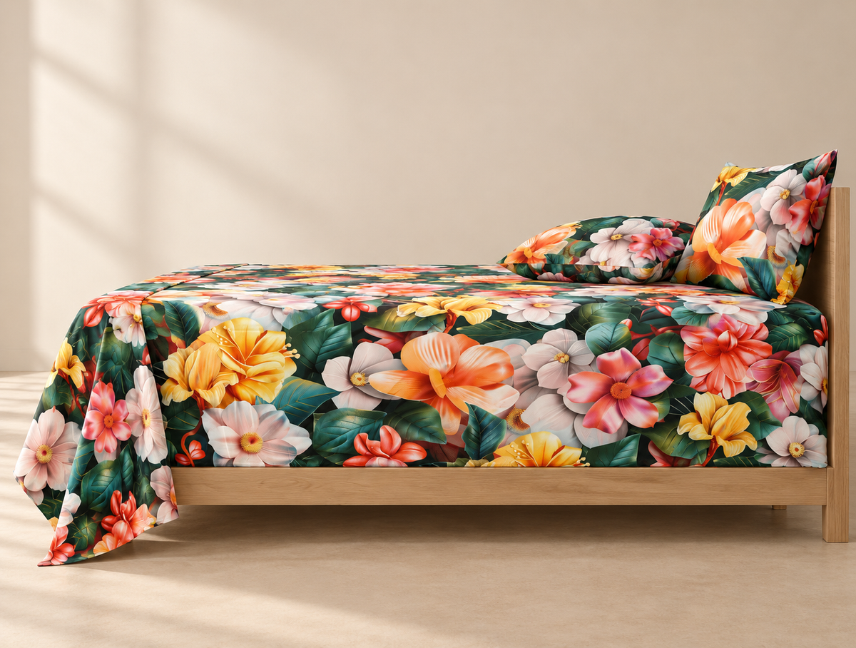 Island Breeze | Ultra HD Digital Printed Bedsheets - 013
