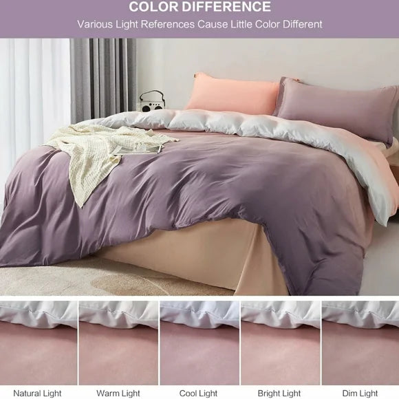Lavender Peach - Quilt Cover Sets - 6Pcs